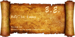 Bőle Emma névjegykártya